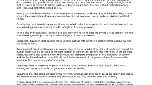 Convention on the Elimination of All Forms of Discrimination against Women 